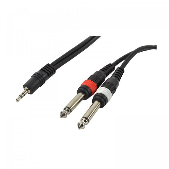 Cable 1 jack 3,5 St.-2 Jack 6,35 Mono 3 mt.